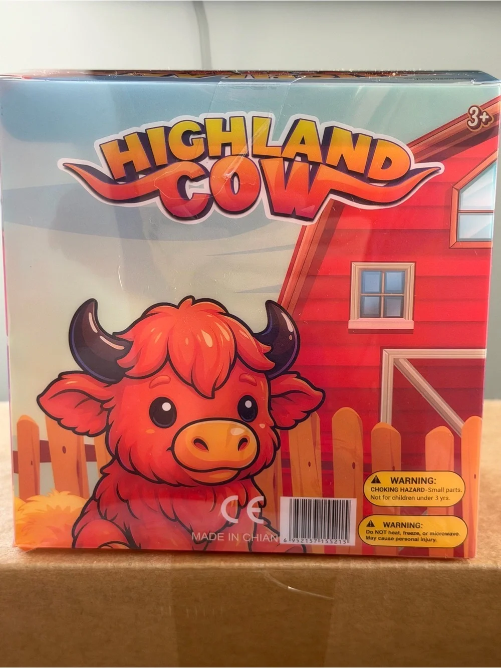 New JUMBO Highland Cow Squeeze Toy - Orange Plush Bath